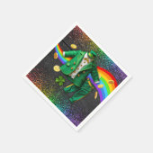 セントパトリックの日金ゴールドレインボークローバーベビーシャワー スタンダードカクテルナプキン (角)