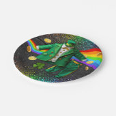 セントパトリックの日金ゴールドレインボークローバーベビーシャワー ペーパープレート (アングル)