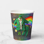 セントパトリックの日金ゴールドレインボークローバーベビーシャワー 紙コップ (裏面)