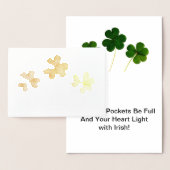 セントパトリックの日3リーフクローバーズホリデー 箔カード (ディスプレー)