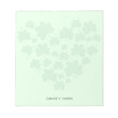 セントパトリックの日3リーフクローバーハートグリーンパステル ノートパッド (正面)