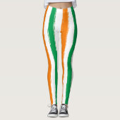 セントパトリックの日|のアイルランドの旗の緑の白いオレンジ レギンス (正面)