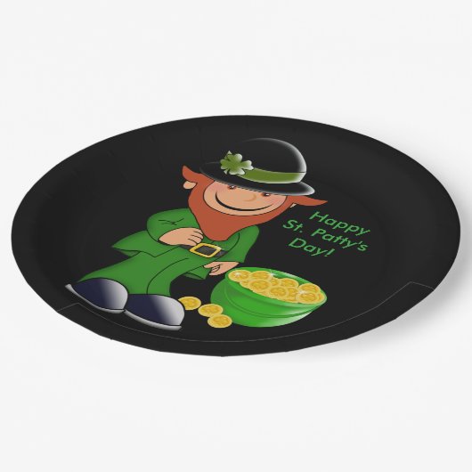 セントパトリックの日、レプラシャン紙プレート9" ペーパープレート (アングル)