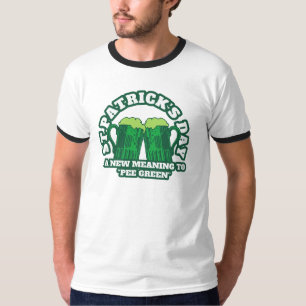 セントパトリックの日: 緑"小便をする新しい意味" Tシャツ