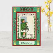 セントパトリックの日、音楽およびシャムロック カード (黄色い花)