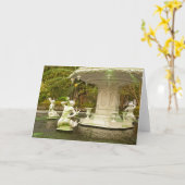 セントパトリックの日- Forsythの噴水、サバンナ、GA カード (黄色い花)