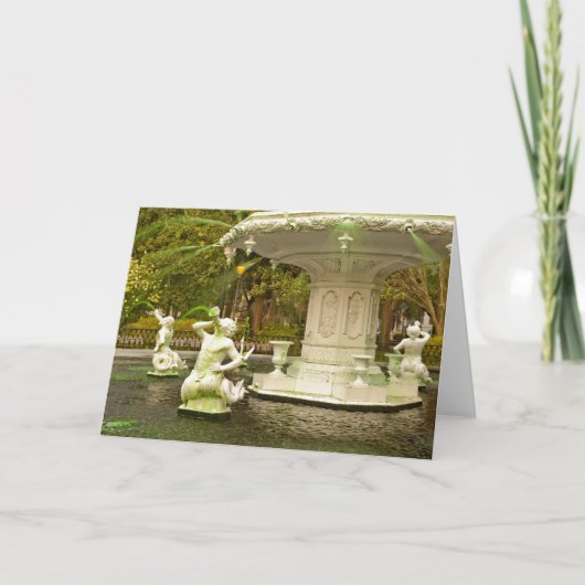 セントパトリックの日- Forsythの噴水、サバンナ、GA カード (正面)