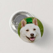 セントパトリックの日Anyone柴犬ドッグ 缶バッジ (正面&裏面)