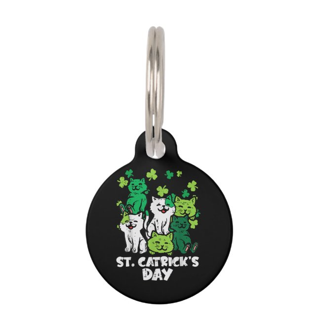 セントパトリックの猫の日 キャトリックデー 猫 セントパティーズ ペット　ネームタグ (正面)