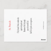 セントパトリックの祈りの言葉カード ポストカード (裏面)