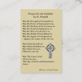 セントパトリックの聖カードとアイルランド祈りの言葉 名刺 (裏面)