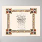 セントパトリックの胸当て祈りの言葉とケルト結び目模様 ポスター (正面)