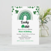 セントパトリックの誕生日の招待シャムロック 招待状 (スタンド正面)