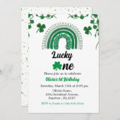 セントパトリックの誕生日の招待シャムロック 招待状 (正面/裏面)