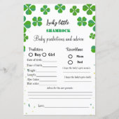 セントパトリックの赤ちゃんシャワーゲーム 赤ちゃんの予測 (正面)