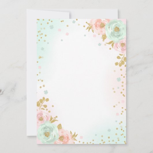 セントパトリックの赤ちゃんシャワー招待状アイリッシュシャワー 招待状 (裏面)