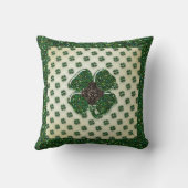 セントパトリックの輝くシャムロックのアイリッシュ賛美ズ クッション (裏面)
