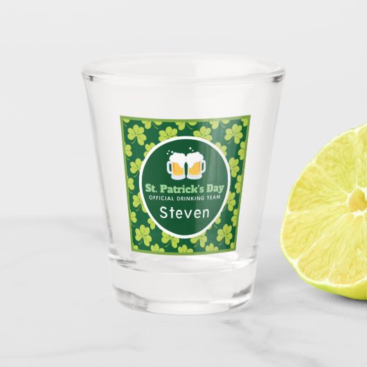 セントパトリックの飲みチームクローバーパターン ショットグラス (正面)