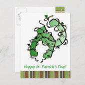 セントパトリックの馬蹄型シャムロック葉書 ポストカード (正面/裏面)
