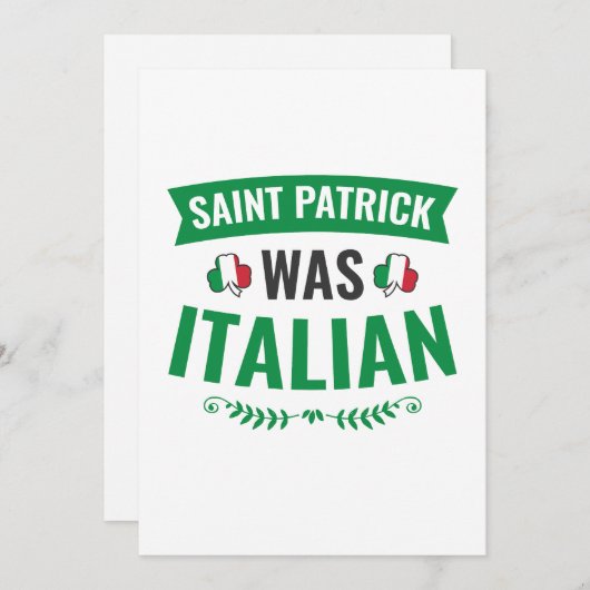 セントパトリックはイタリア人だった - セントパトリックデー シーズンカード (正面/裏面)