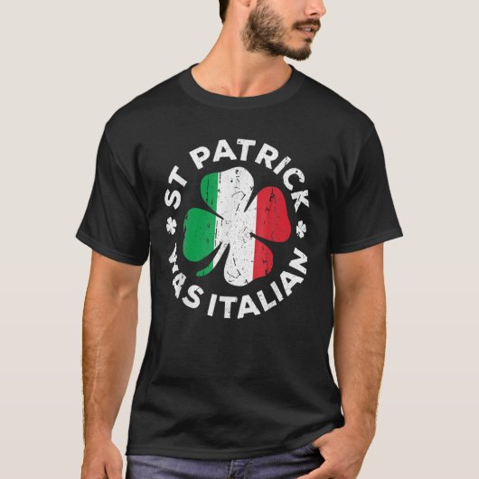 セントパトリックはシャムロイタリアンックおもしろいイタリア国旗 Tシャツ (正面)