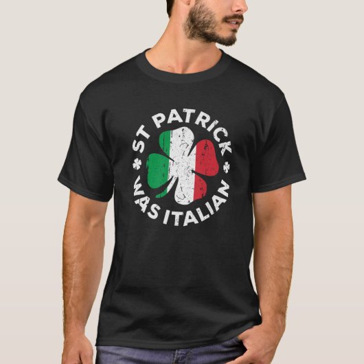 セントパトリックはシャムロイタリアンックイタリア国旗 Tシャツ (正面)