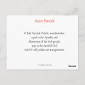 セントパトリックアイコン祈りの言葉カード ポストカード (裏面)