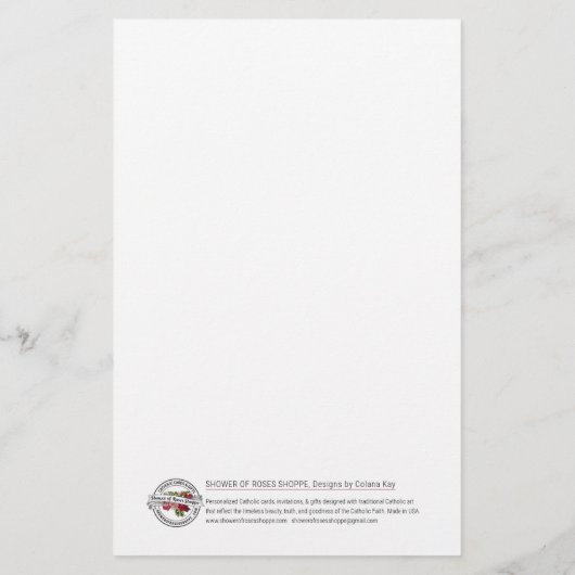 セントパトリックシャムロックズ宗教聖なる書物、 経典エンジェル  便箋 (裏面)