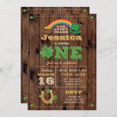 セントパトリックスの日1st誕生日パーティの招待状ワン 招待状 (正面/裏面)