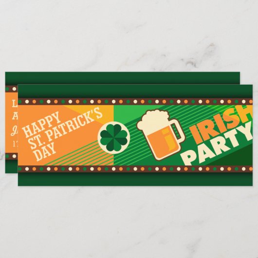 セントパトリックスデイアイリッシュシャームロックパーティの招待状 招待状 (正面/裏面)