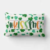 セントパトリックスデイキス私かわいいグリーンクローバー ランバークッション (正面)