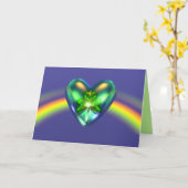 セントパトリックスデイシャームロックハート カード (黄色い花)