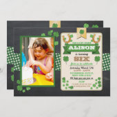 セントパトリックスデイバースデーパーティフォト招待状4 5 6 招待状 (正面/裏面)