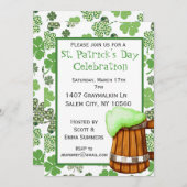 セントパトリックスデイパーティーシャムロックグリーンビール 招待状 (正面/裏面)