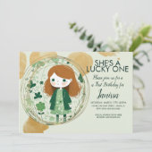 セントパトリックスラッキー誕生日ガールシャムロックパーティー 招待状 (スタンド正面)
