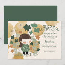 セントパトリックスラッキー誕生日ガールシャムロック金ゴールド