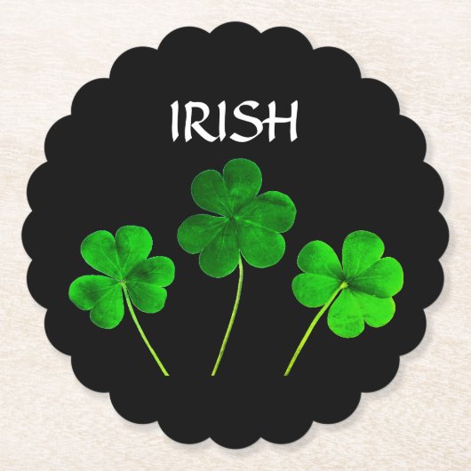 セントパトリックズデイイリスシャムロック葉ズグリーン2021 ペーパーコースター (正面)