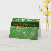 セントパトリックズデイグリッターシャムロック カード (黄色い花)