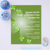 セントパトリックズデイグリーンクローバーパーティーイベントラージ チラシ (シングル)