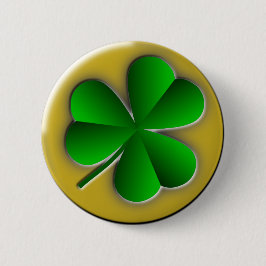 セントパトリックズデイグリーンシャムロック金ゴールド背景 缶バッジ