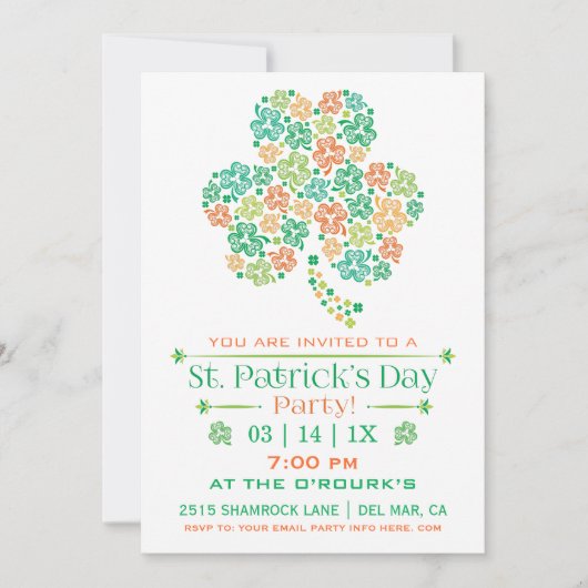 セントパトリックズデイパーティの招待状 招待状 (正面)