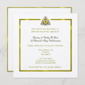 セントパトリックズデイ-金ゴールドケルト結び目模様招待状 招待状 (正面/裏面)