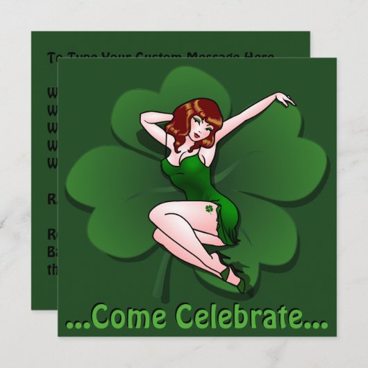 セントパトリックズパーティの招待状ラッパーソナライズされたキー 招待状 (正面/裏面)