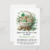 セントパトリックデイのクッキー - 幸運と愛のおいしい贈り物 招待状 (正面/裏面)