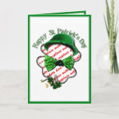 セントパトリックデイのクローバーフレーム(調整可能なタイ付き) カード (正面)