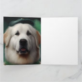 セントパトリックデイのドレスを着たグレートピレニーズ カード (内部)