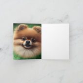 セントパトリックデイのドレスを着たポメラニアン犬 カード (内部)