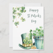 セントパトリックデイの帽子とクローバー シーズンカード (正面)