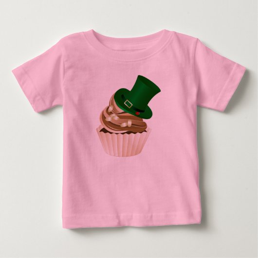 セントパトリックデイの帽子ケーキ ベビーTシャツ (正面)