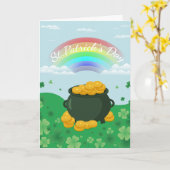 セントパトリックデイの幸運な虹 カード (黄色い花)